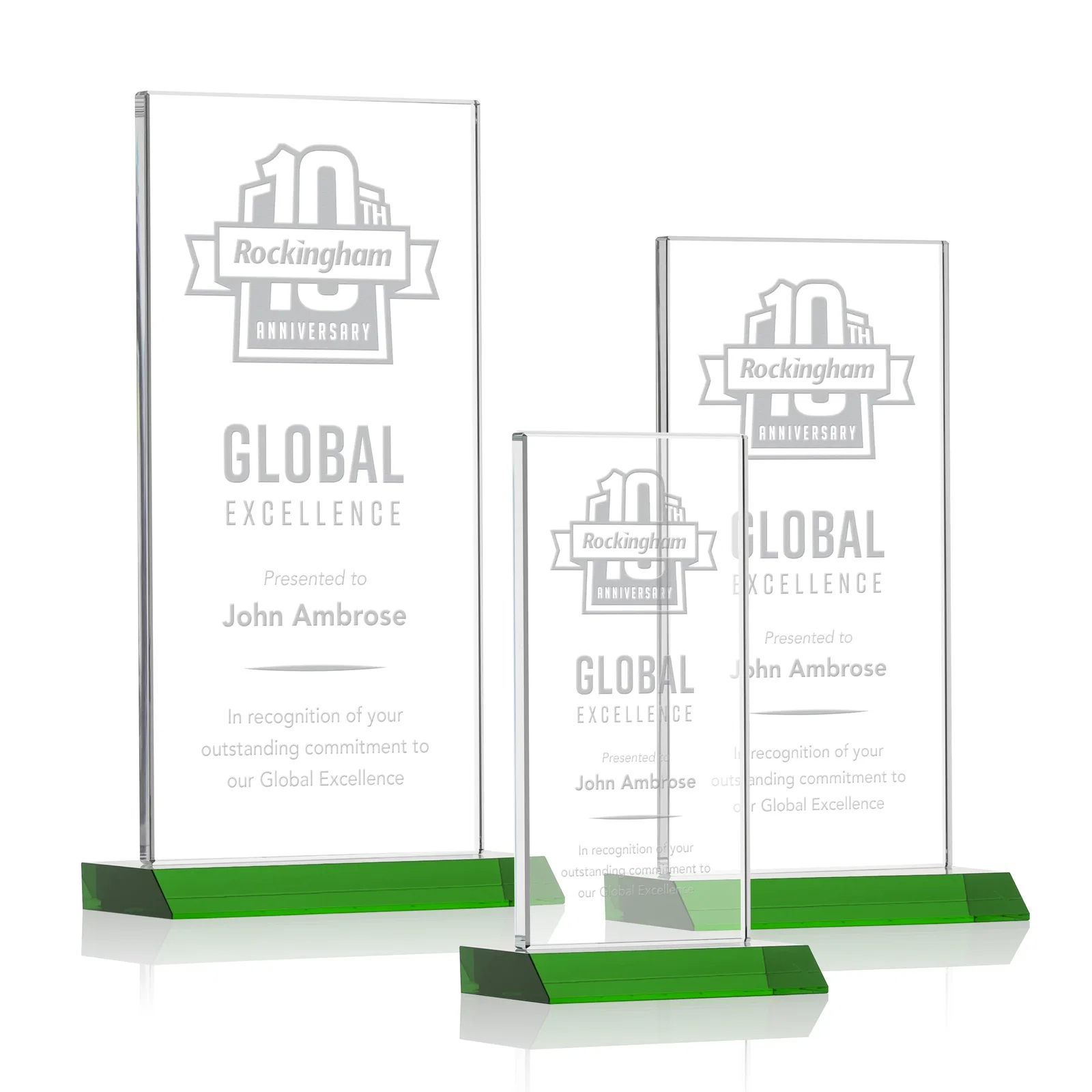 Custom Starfire Crystal Upright Award on Mitered Base, awards for safety achievement programs
