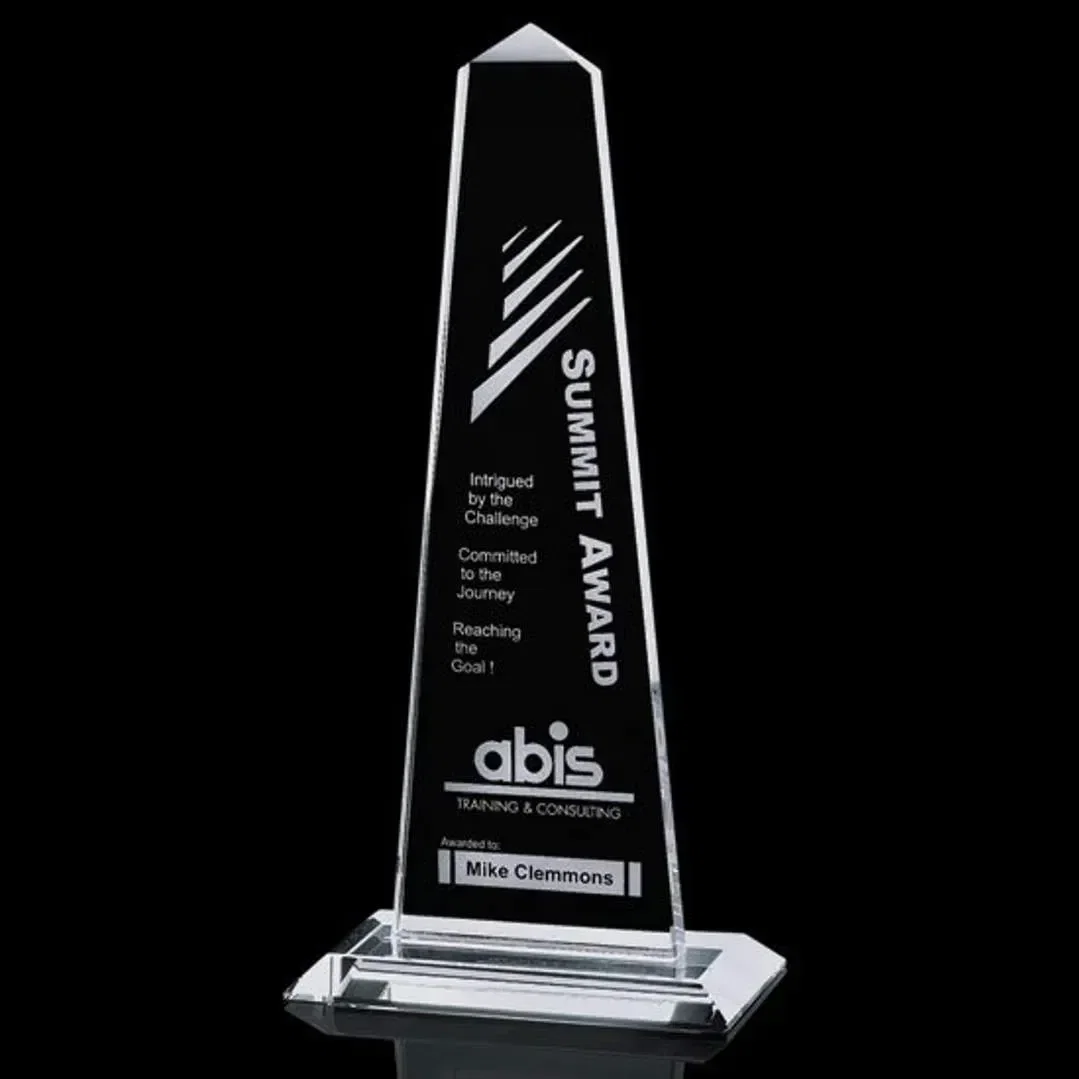 Custom Bonaire Obelisk Promotional Award — view 2