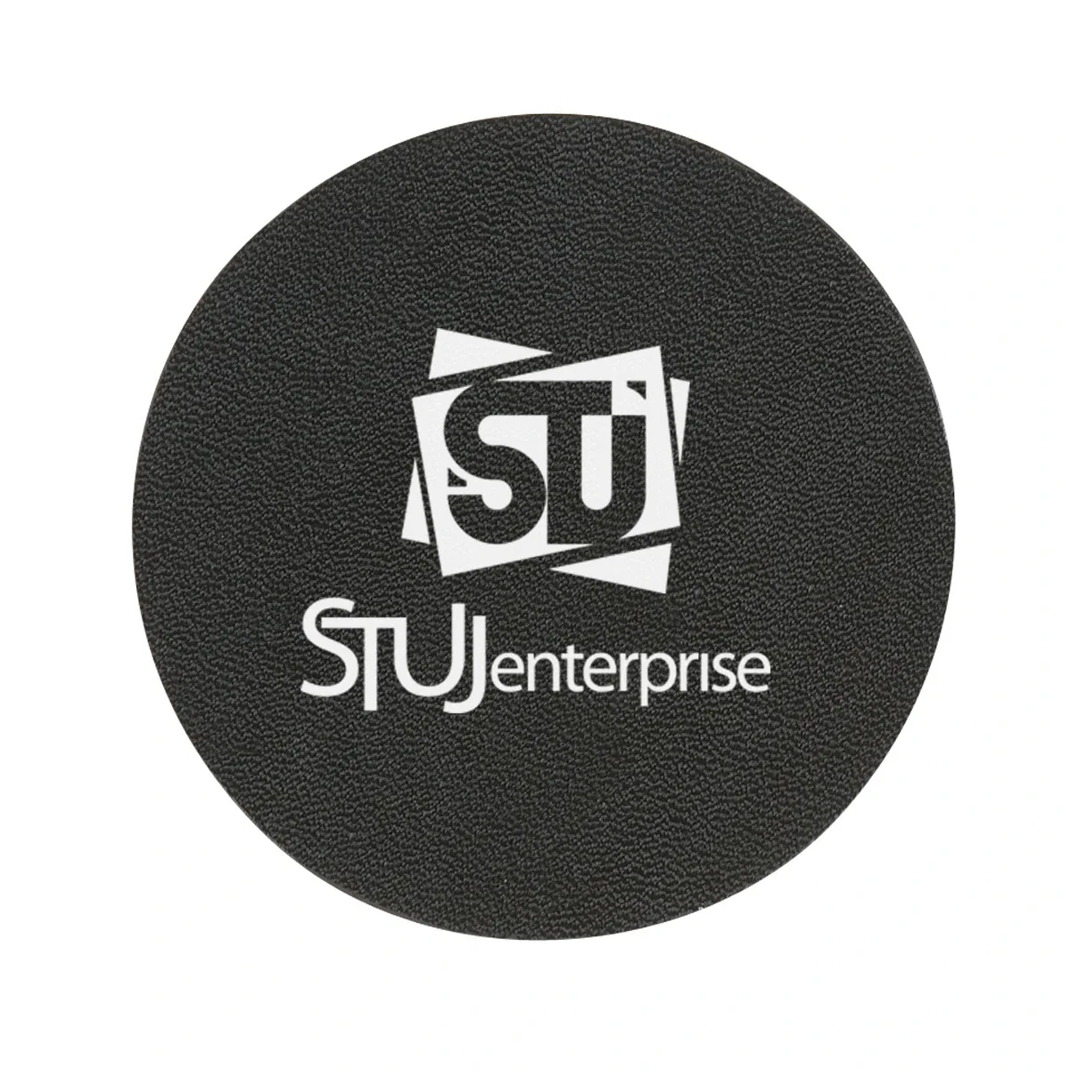 Top surface of the round drink mat viewed from directly above
