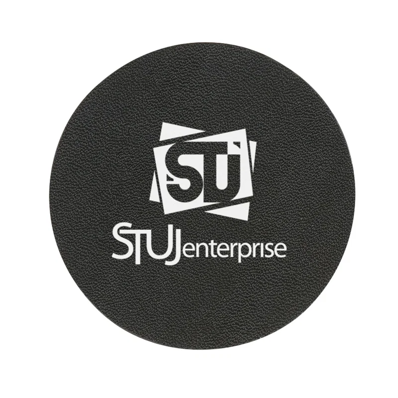 Top surface of the round drink mat viewed from directly above