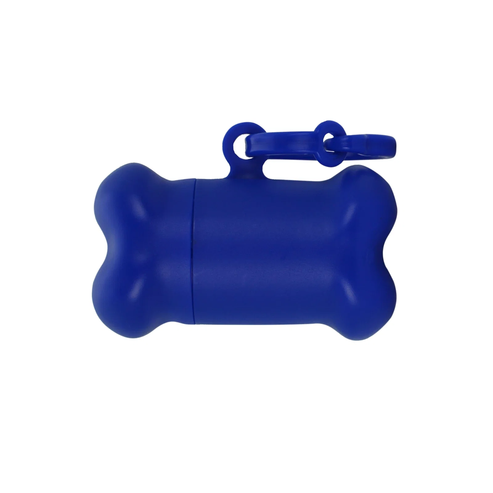 Bone-shaped leash-clip waste bag dispenser for veterinary clinic and dog park giveaways, view 2