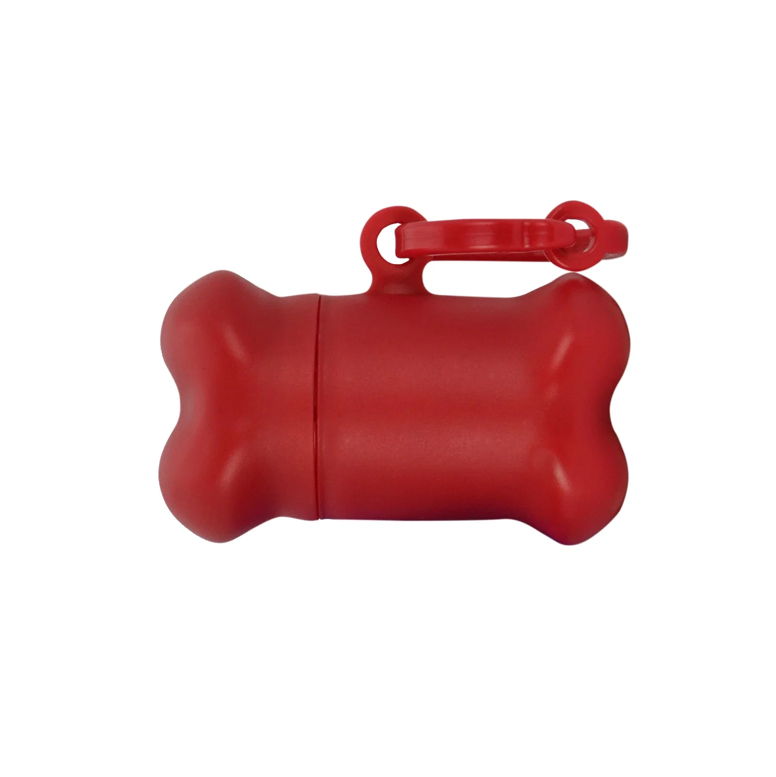 Bone-shaped leash-clip waste bag dispenser for veterinary clinic and dog park giveaways, view 3