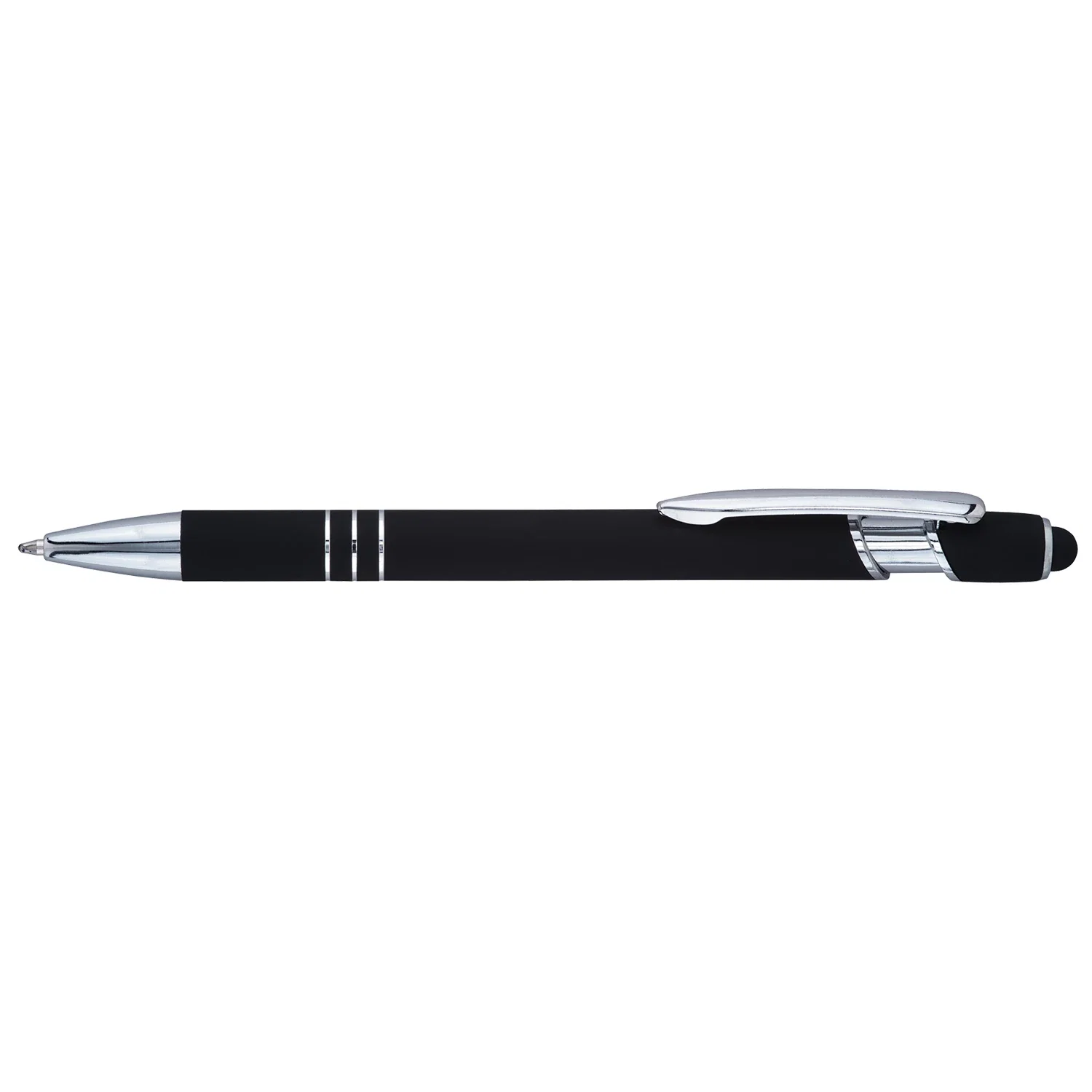 Bosse Soft-Touch Stylus Pen. Aluminum stylus pen with touchscreen tip for corporate gifting, view 3