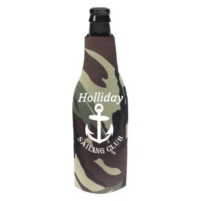 Black insulator wrapped around a slim beverage container