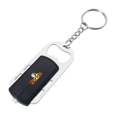 Compact bottle opener combined with a key light