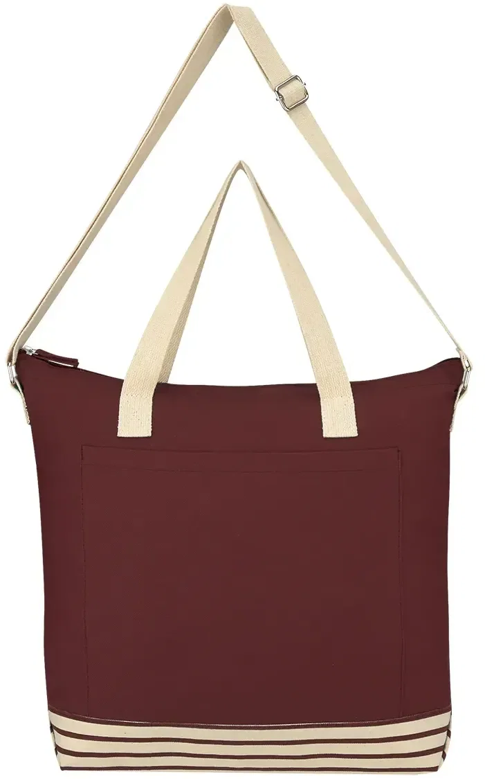 Eighteen-inch cotton shopper viewed from the front