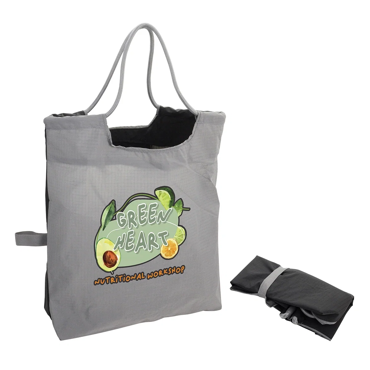 Custom Boulevard Foldable Ripstop Tote, front view of the branded tote bag