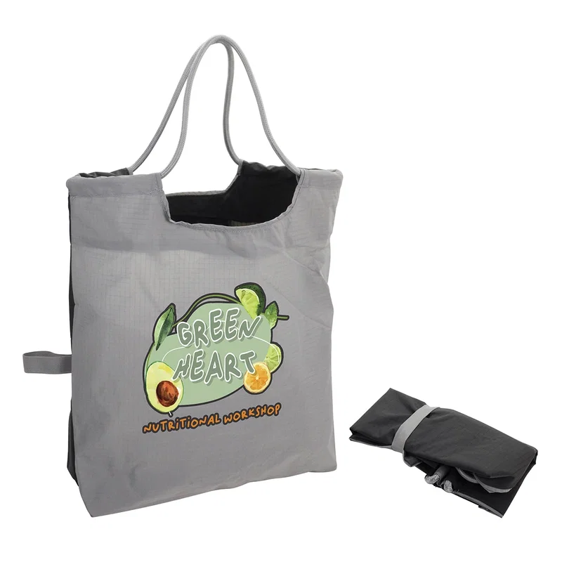 Custom Boulevard Foldable Ripstop Tote, front view of the branded tote bag