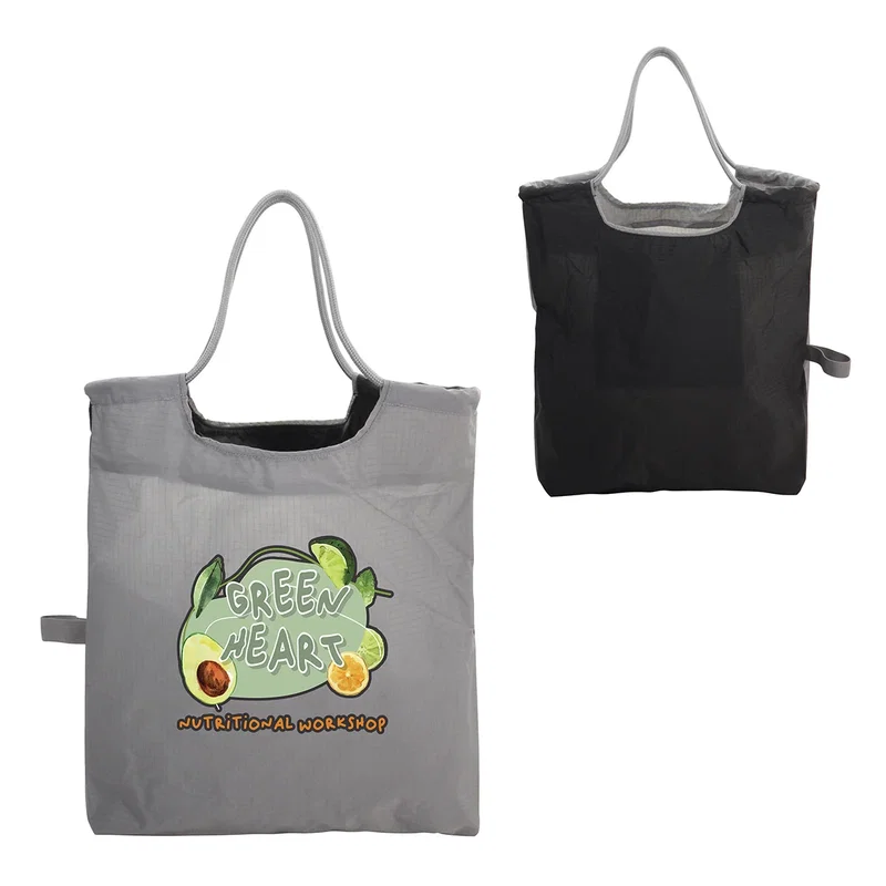 Boulevard Ripstop Tote shown folded into its compact carrying pouch