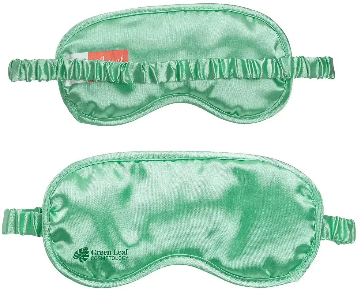 Custom Bouquet scented satin sleep mask in a wellness gift kit, branded giveaway