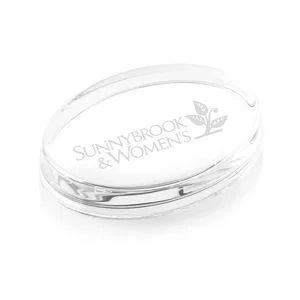 Clear Oval Desk Paperweight, 4"