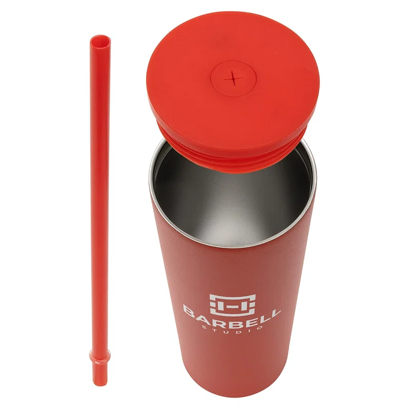 Promotional Bradford Tumbler on a desk, branded drinkware lifestyle shot
