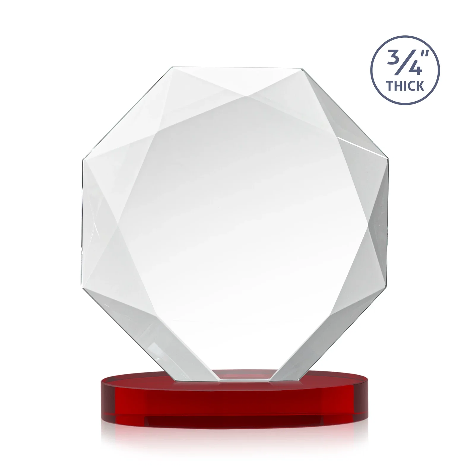 Custom Starfire Crystal Octagon Award with Diamond Bevel Pattern, with your logo for safety achievement programs