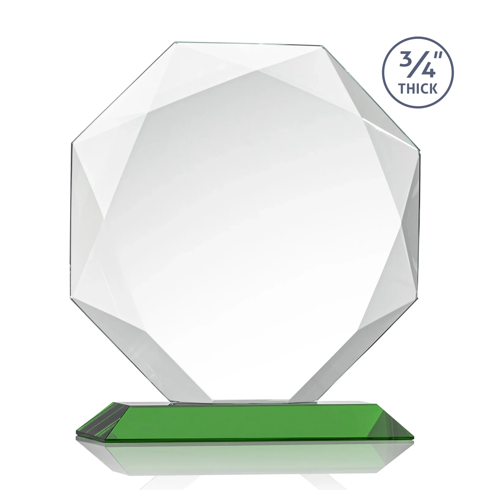 Promotional Starfire Crystal Octagon Award With Recessed Diamond-Pattern Bevels, with your logo for retirement presentations