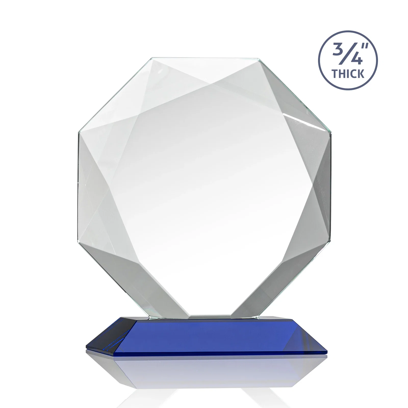 Promotional Starfire Crystal Octagon Award With Recessed Diamond-Pattern Bevels, with your logo for safety achievement programs
