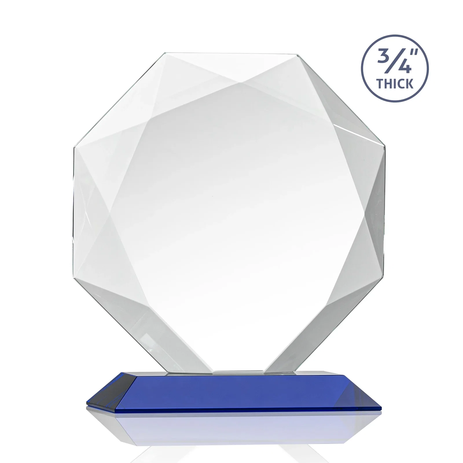 Promotional Starfire Crystal Octagon Award With Recessed Diamond-Pattern Bevels, with your logo for volunteer appreciation