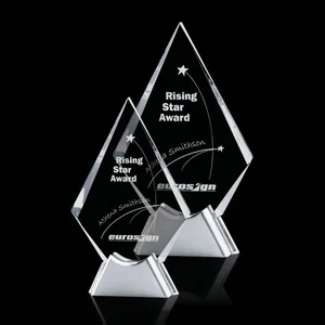 Shaped Starfire Crystal Award on an Aluminum Base