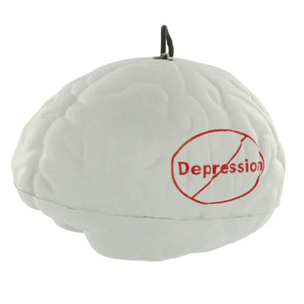Brain-shaped stress reliever yo-yo ball on a stretchy bungee cord