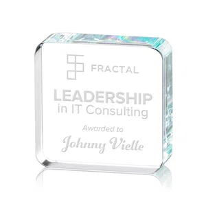 Starfire Crystal Rounded-Square Award with a Full-Face Etch Panel
