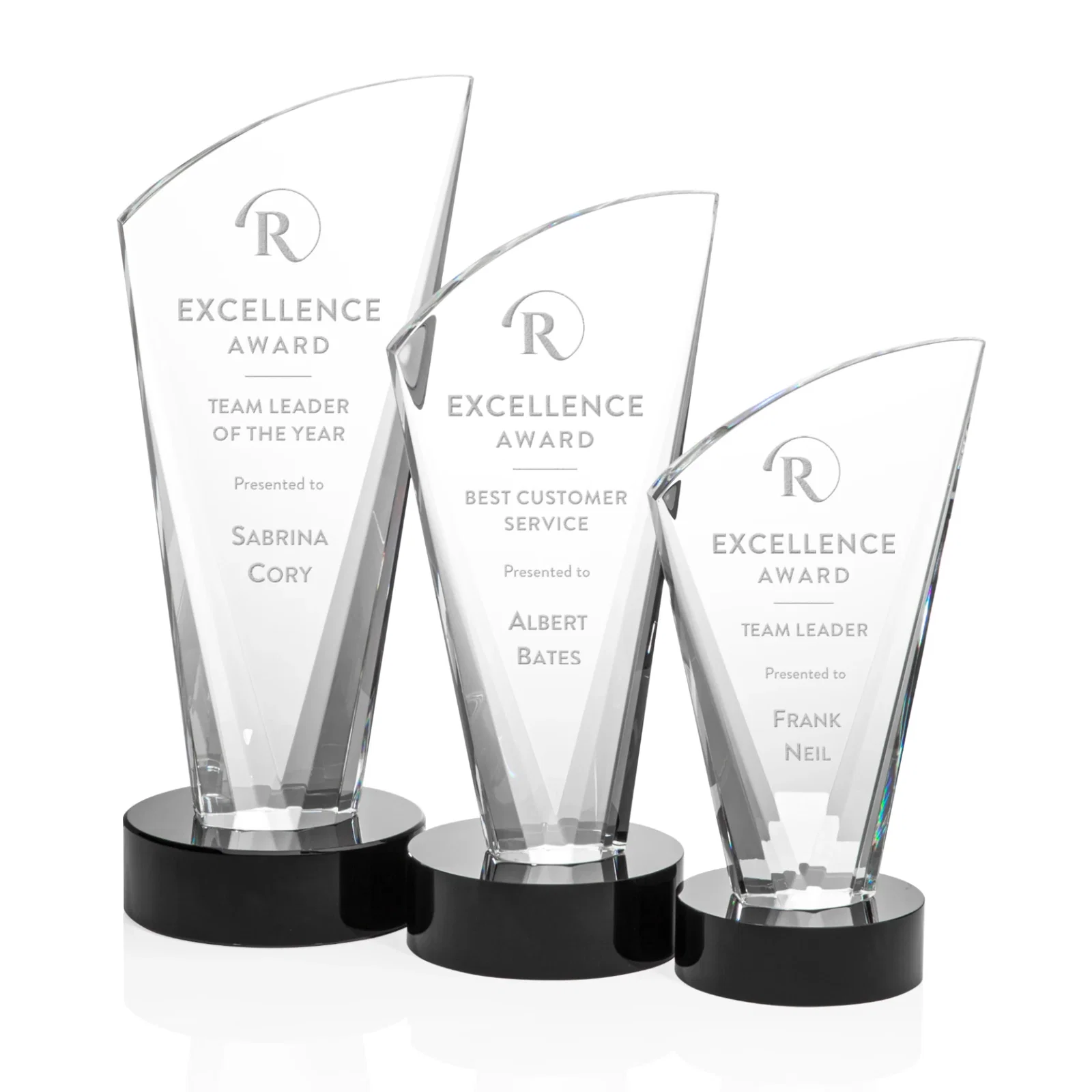 Custom Optical Crystal Arch Award With Multi-Beveled Sides, awards for employee recognition