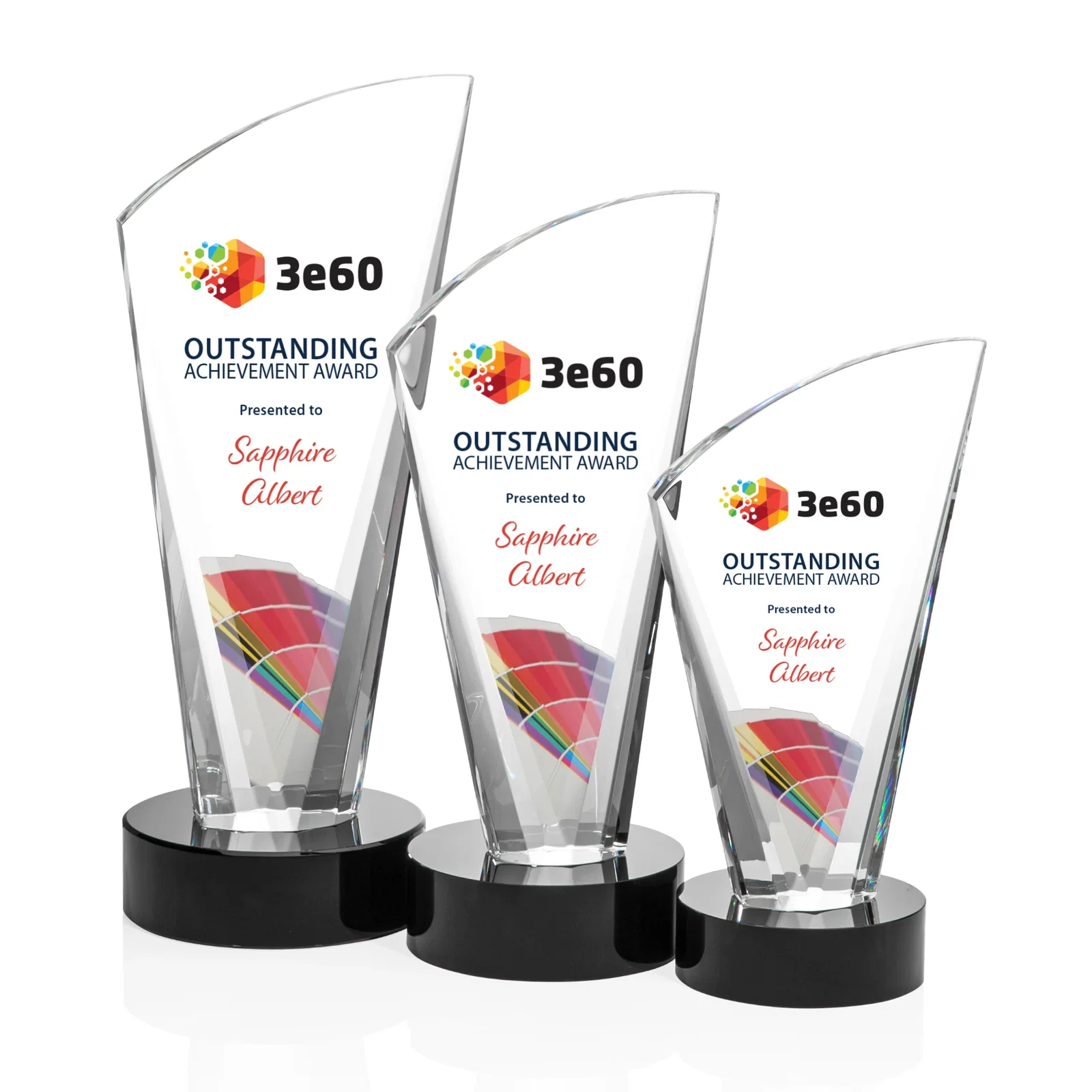 Personalized Optical Crystal Arch Award With Multi-Beveled Sides, awards for employee recognition
