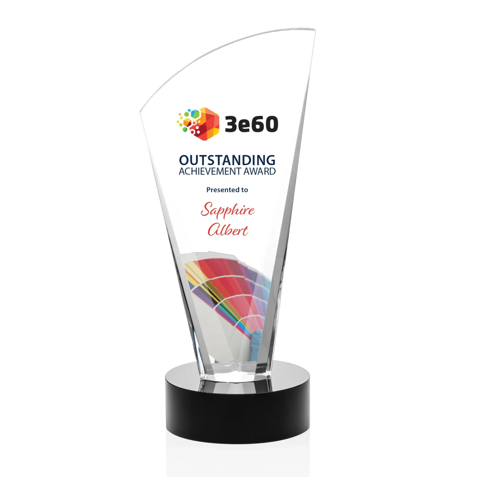 Personalized Optical Crystal Arch Award With Multi-Beveled Sides, awards for service anniversary gifts