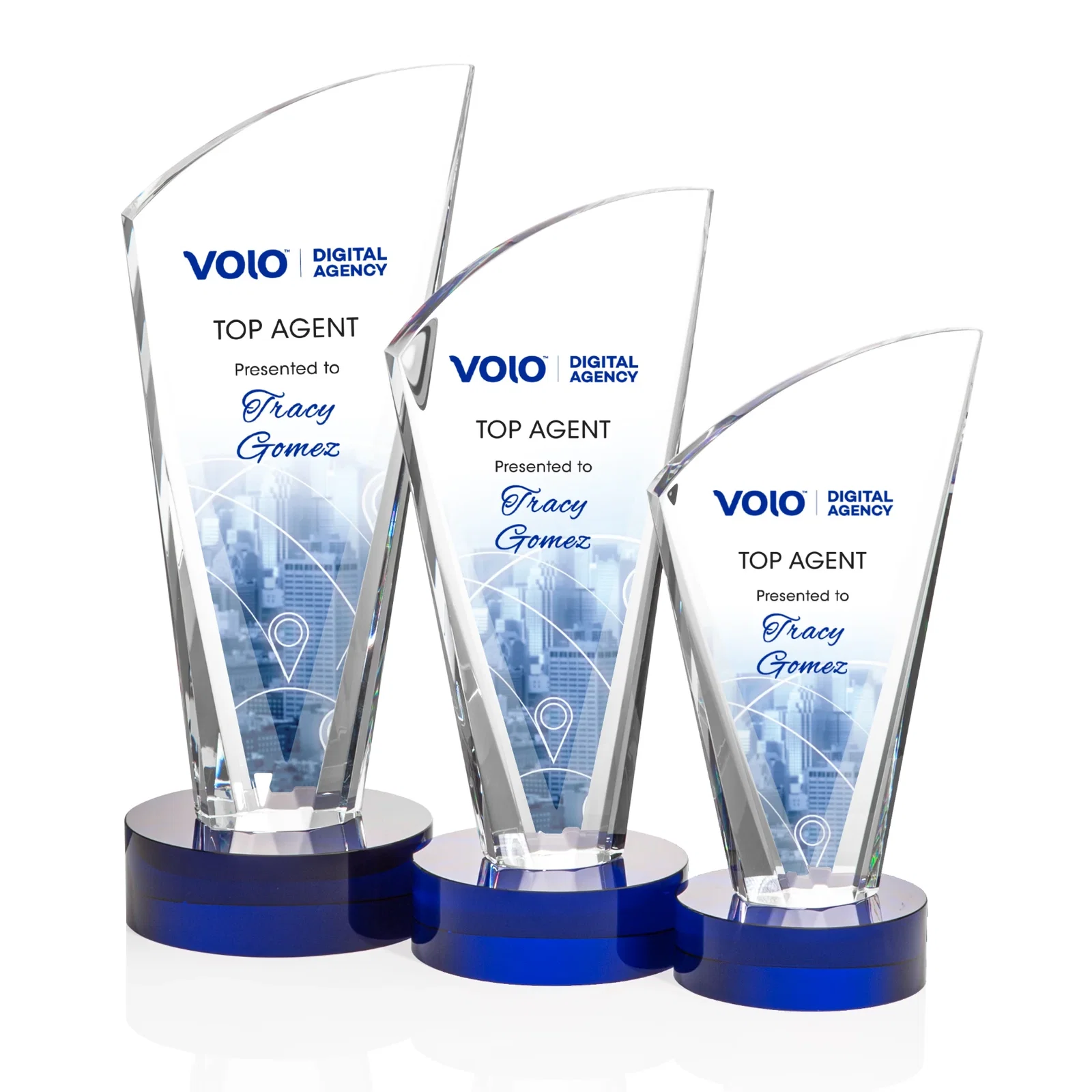 Personalized Optical Crystal Arch Award With Multi-Beveled Sides, awards for retirement presentations