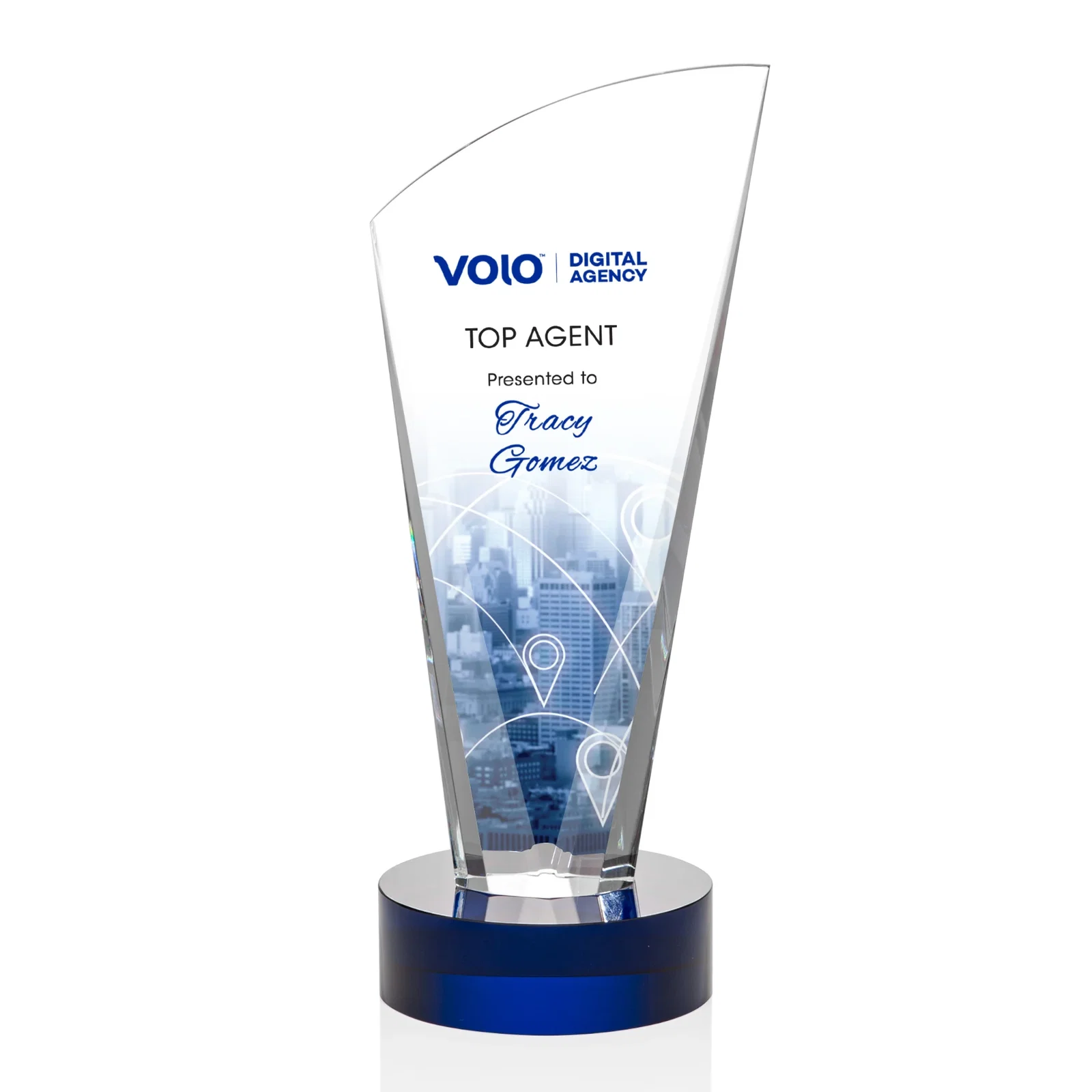 Personalized Optical Crystal Arch Award With Multi-Beveled Sides, awards for graduation ceremonies