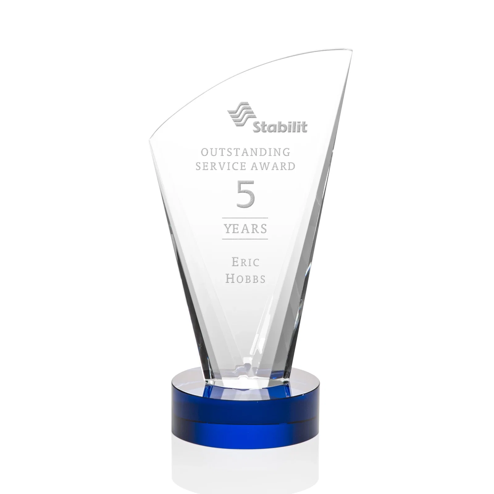 Personalized Optical Crystal Arch Award With Multi-Beveled Sides, awards for volunteer appreciation