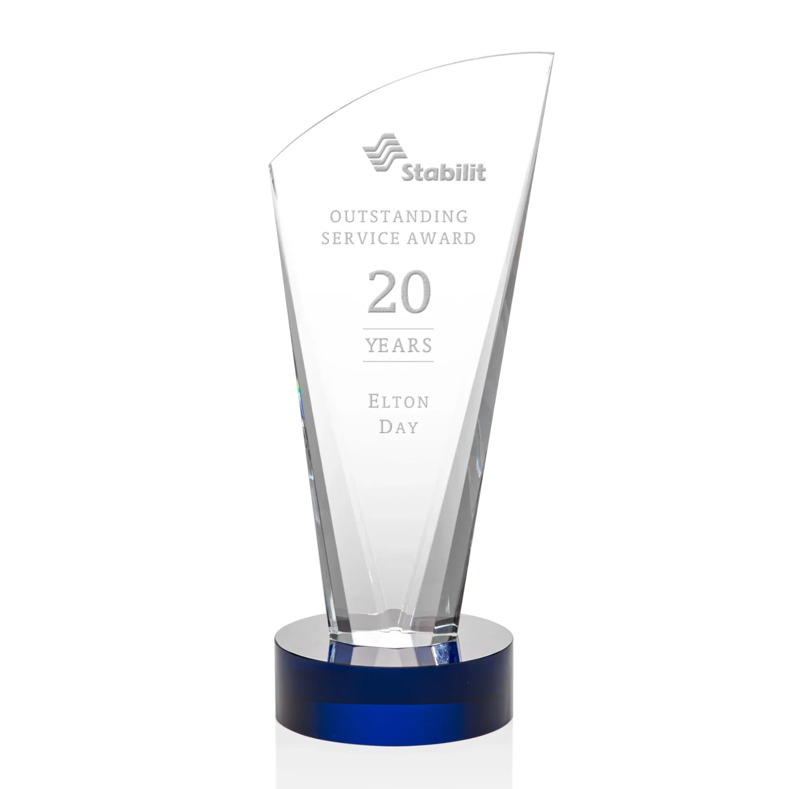 Personalized Optical Crystal Arch Award With Multi-Beveled Sides, awards for company anniversary events