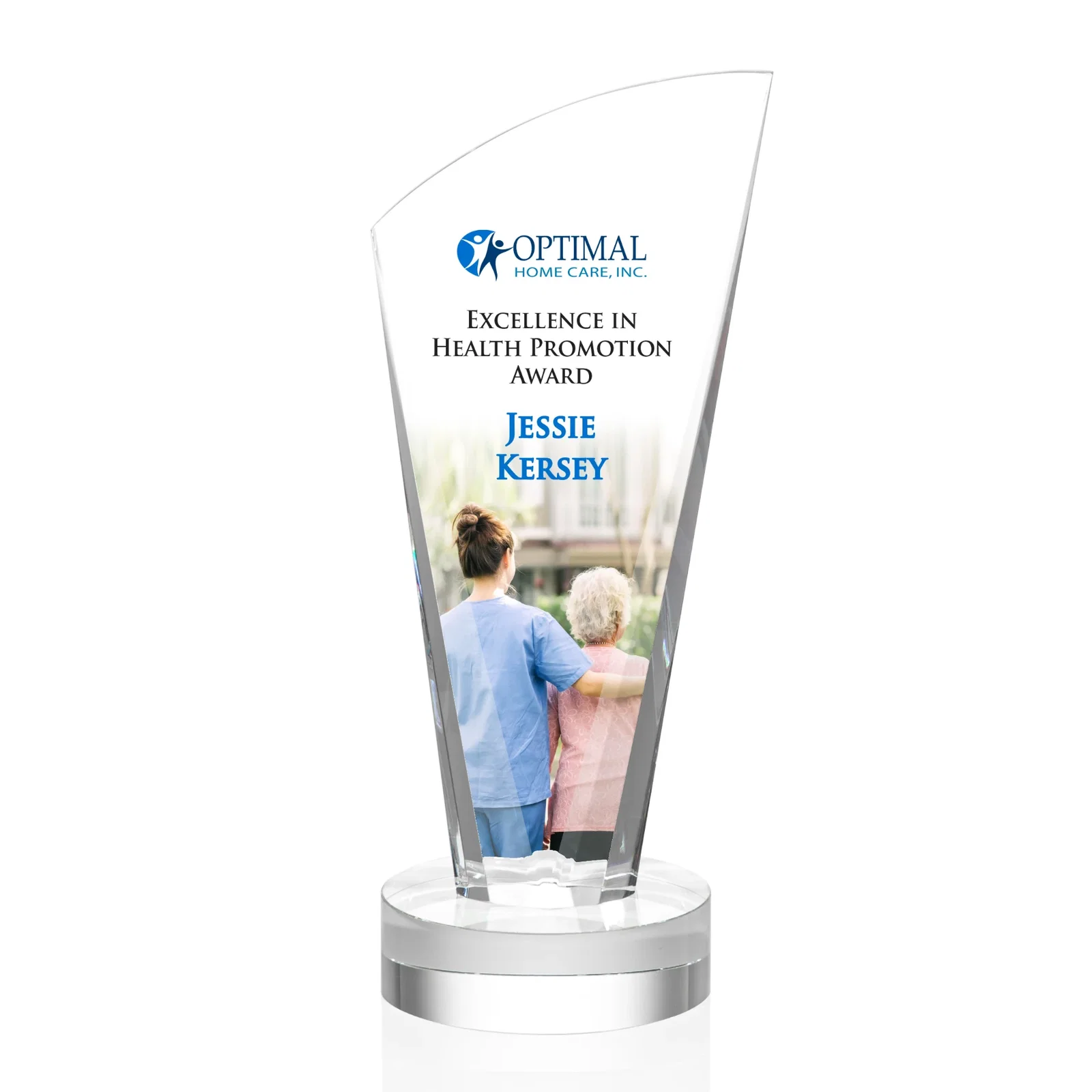 Promotional Optical Crystal Arch Award With Multi-Beveled Sides, awards for sales achievement awards