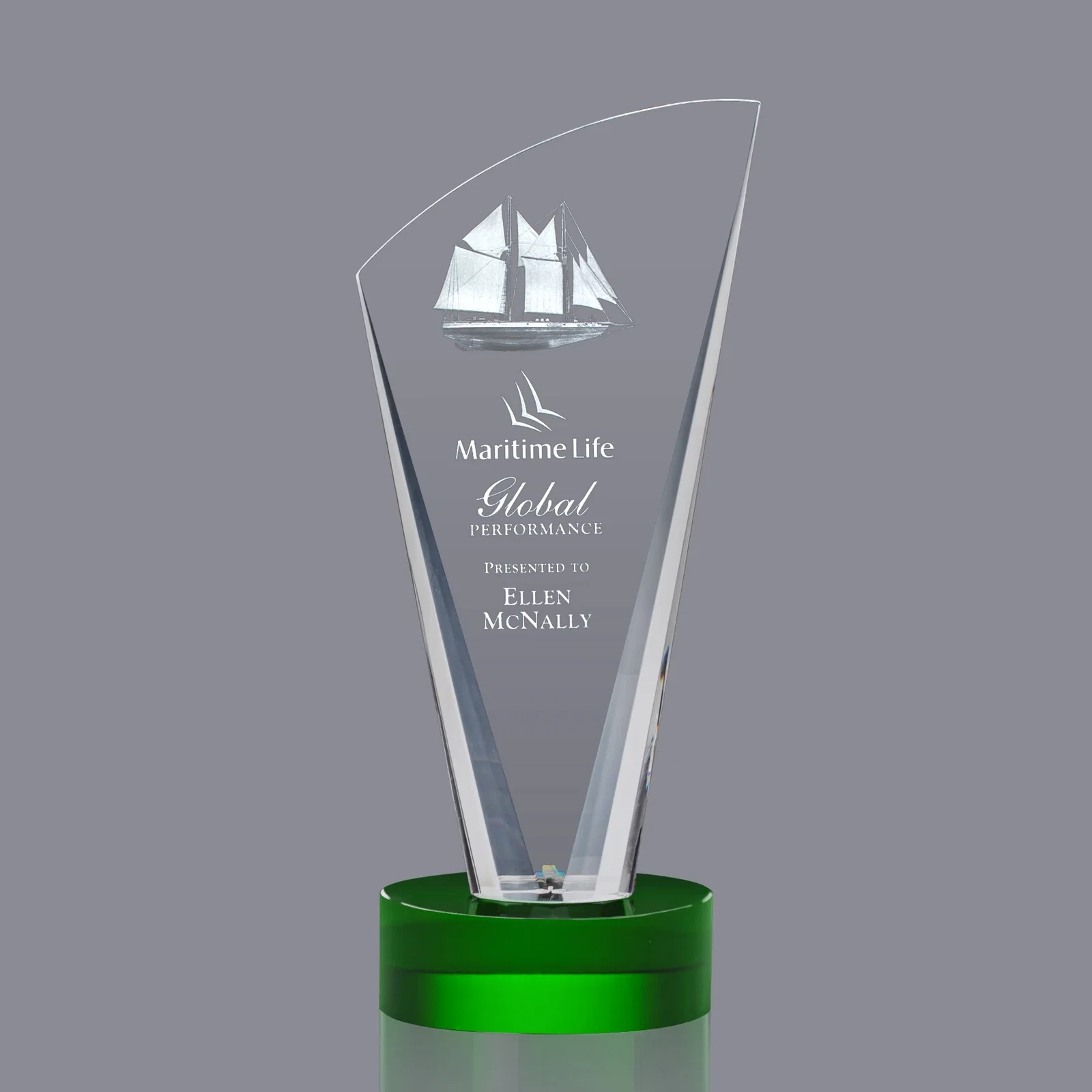 Branded Optical Crystal Arch Award With Multi-Beveled Sides, awards for corporate award ceremonies