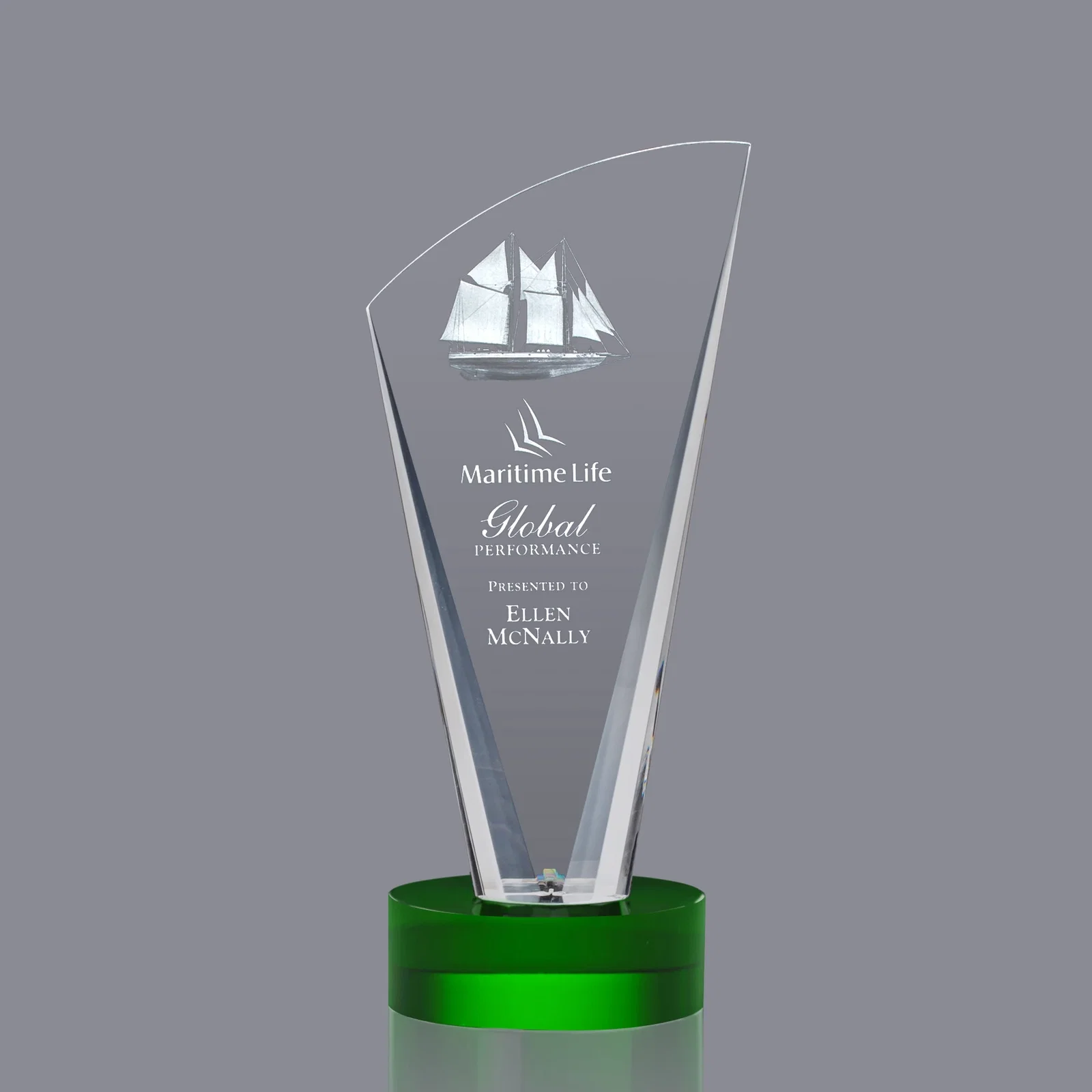 Branded Optical Crystal Arch Award With Multi-Beveled Sides, awards for sales achievement awards