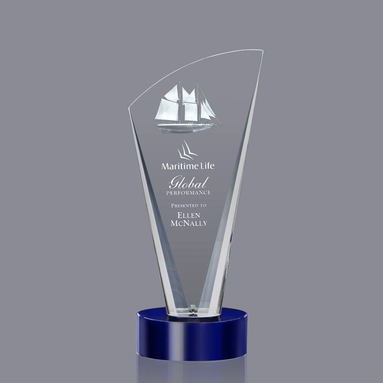 Branded Optical Crystal Arch Award With Multi-Beveled Sides, awards for volunteer appreciation