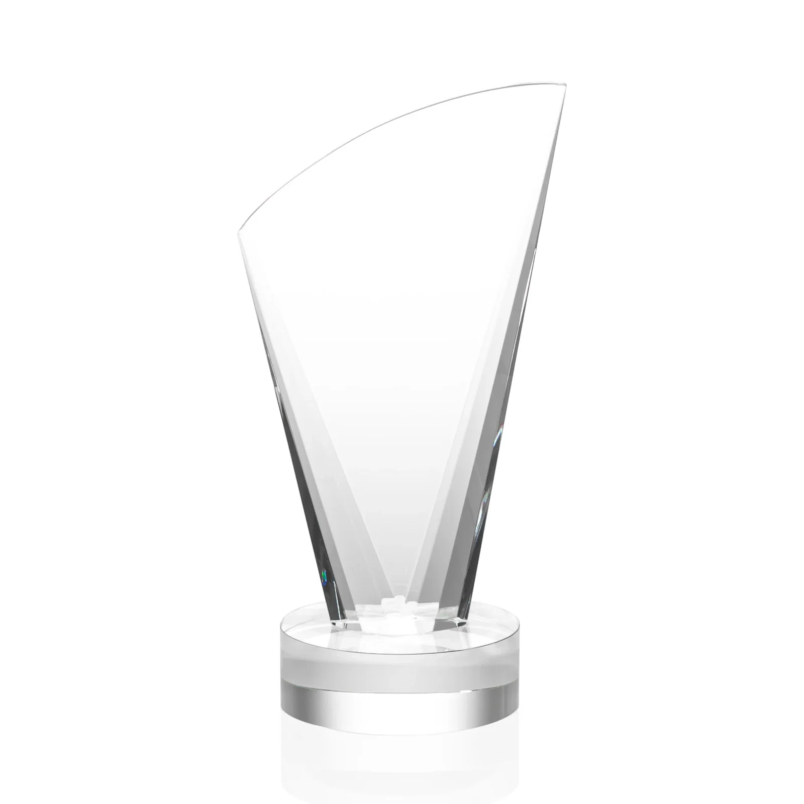 Custom printed Optical Crystal Arch Award With Multi-Beveled Sides, awards for sales achievement awards