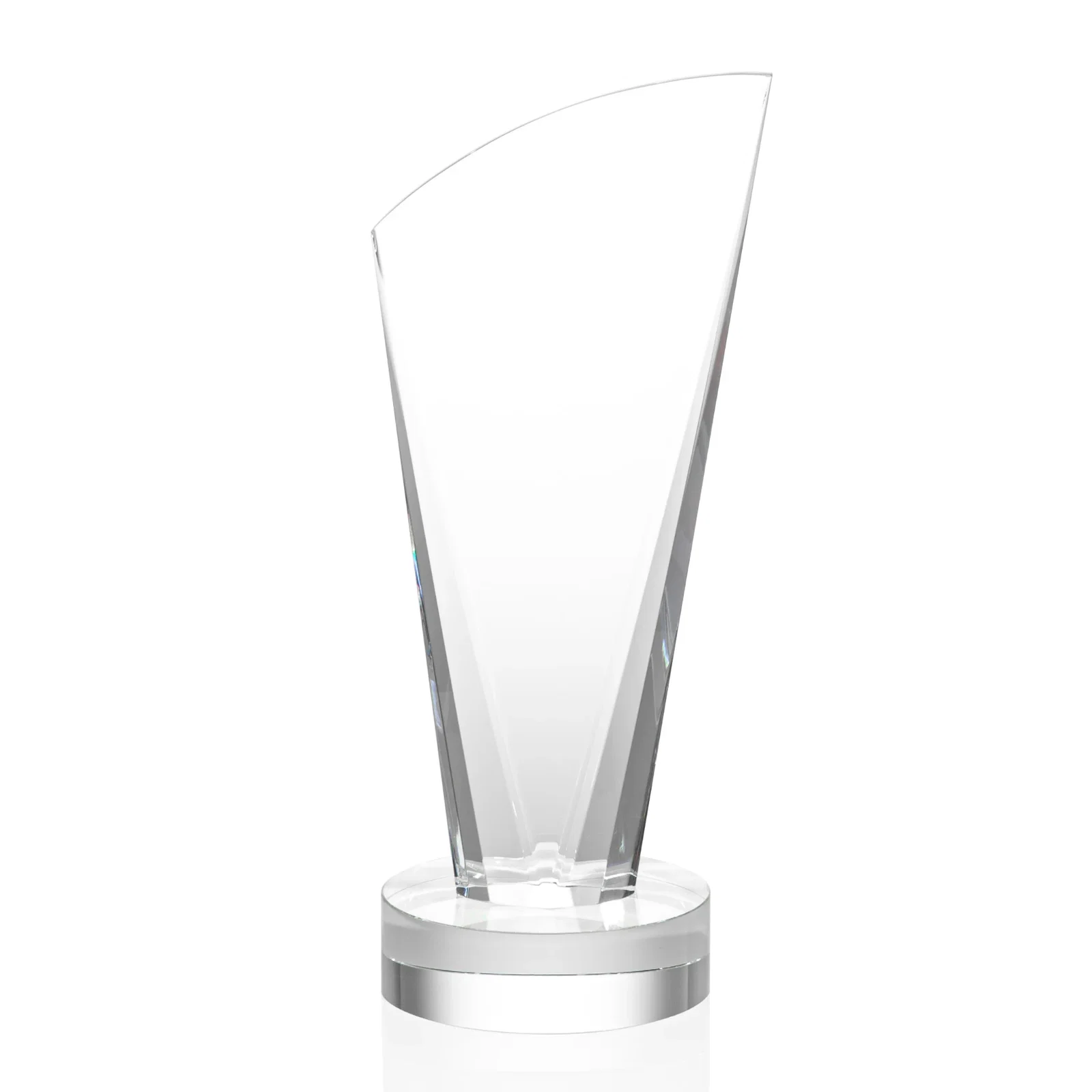 Custom printed Optical Crystal Arch Award With Multi-Beveled Sides, awards for team milestone celebrations