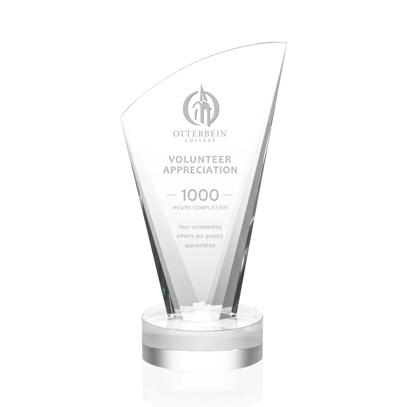 Custom Optical Crystal Arch Award With Multi-Beveled Sides, awards for team milestone celebrations
