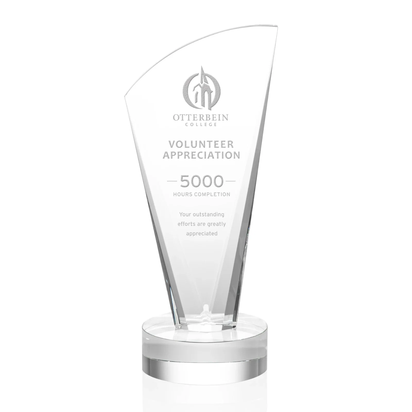 Custom Optical Crystal Arch Award With Multi-Beveled Sides, awards for donor appreciation