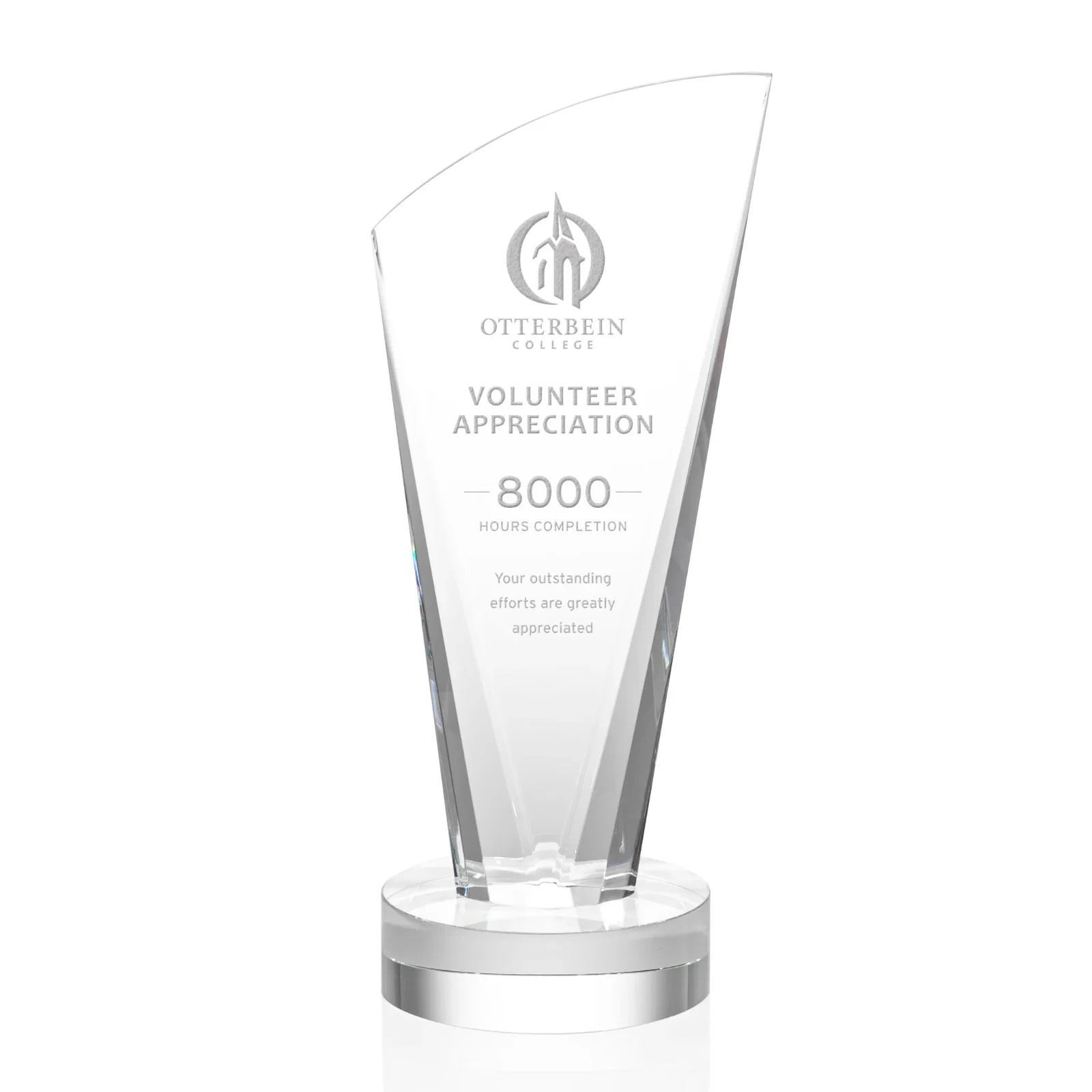 Custom Optical Crystal Arch Award With Multi-Beveled Sides, awards for graduation ceremonies