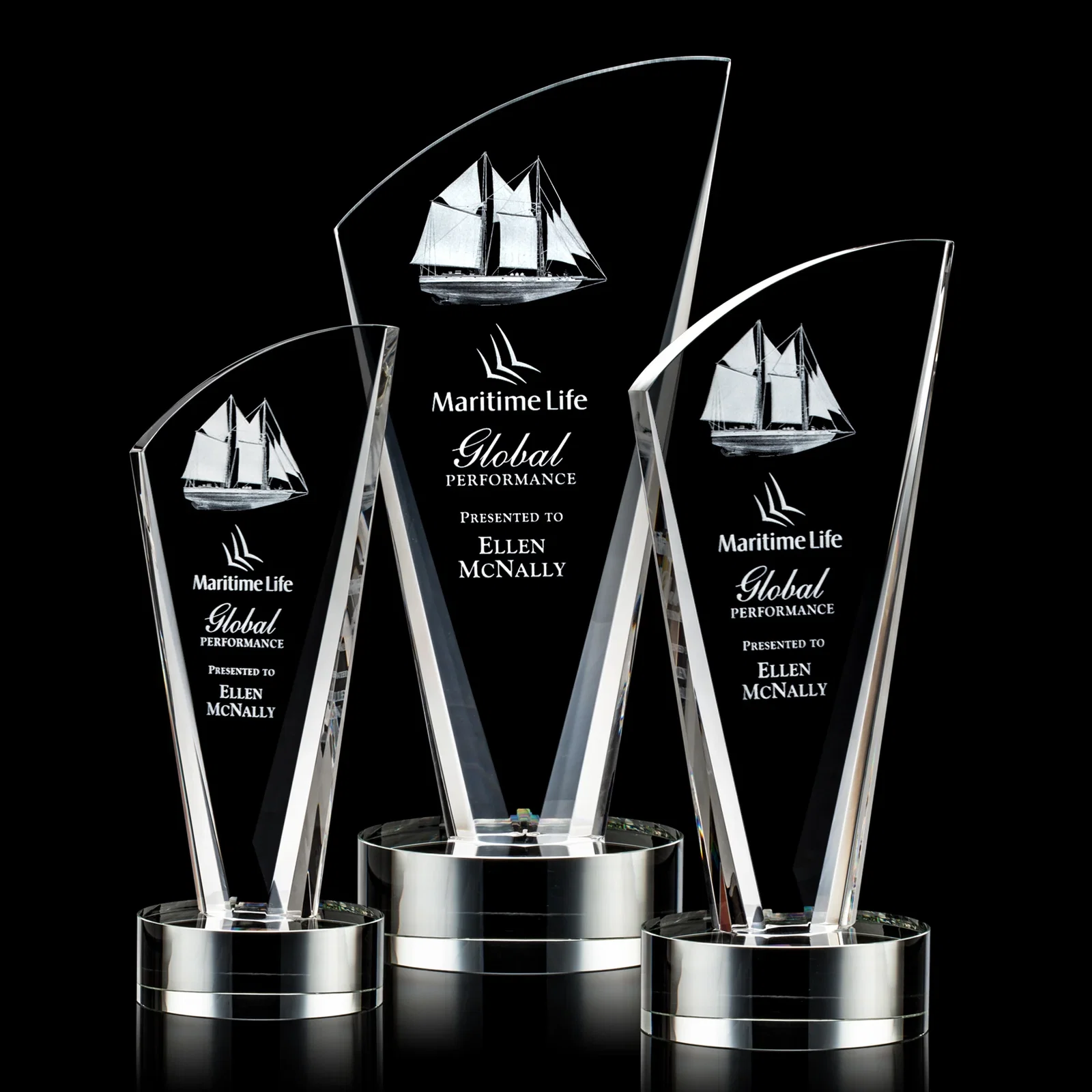 Custom Optical Crystal Arch Award With Multi-Beveled Sides, awards for safety achievement programs