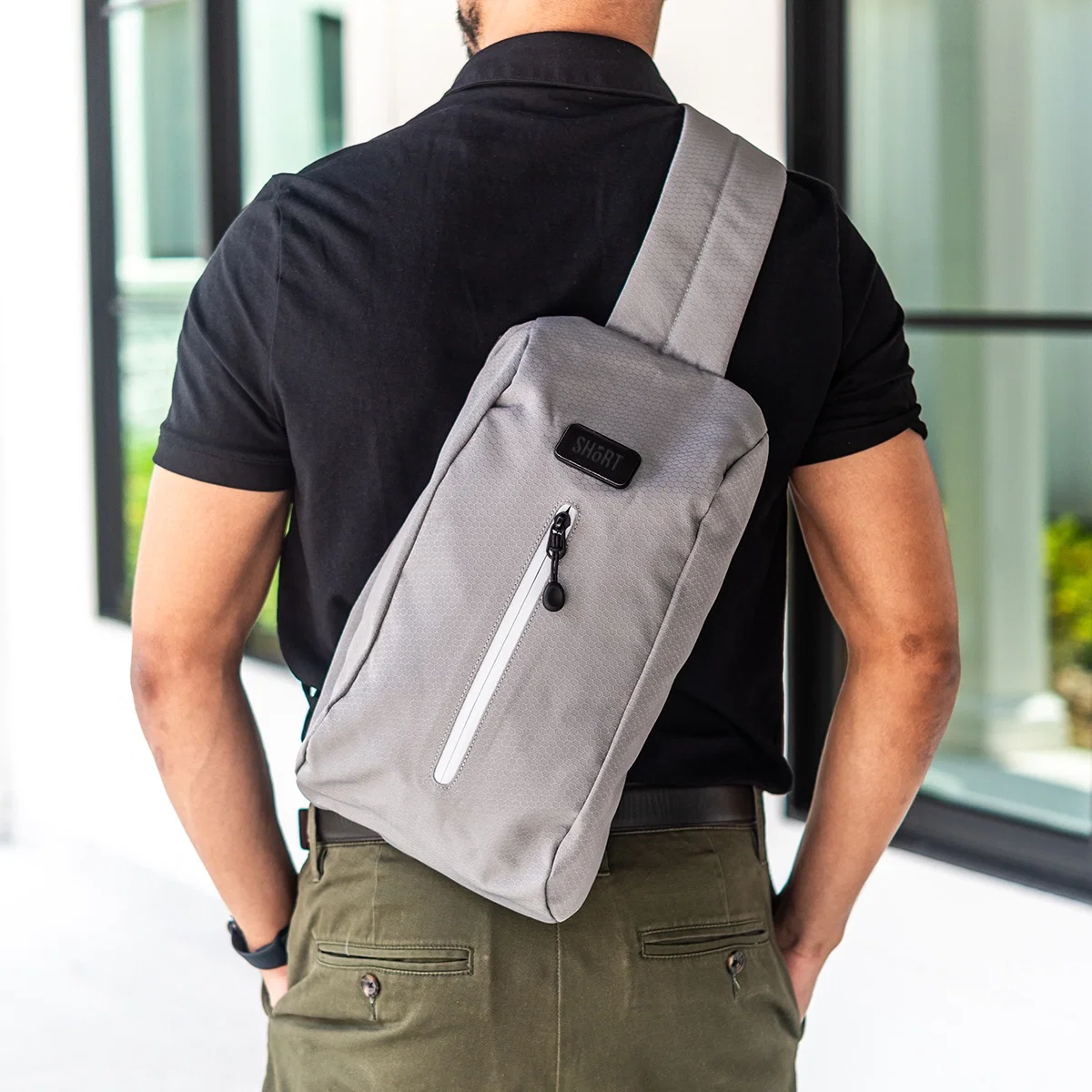 Main zippered compartment opened to reveal the interior