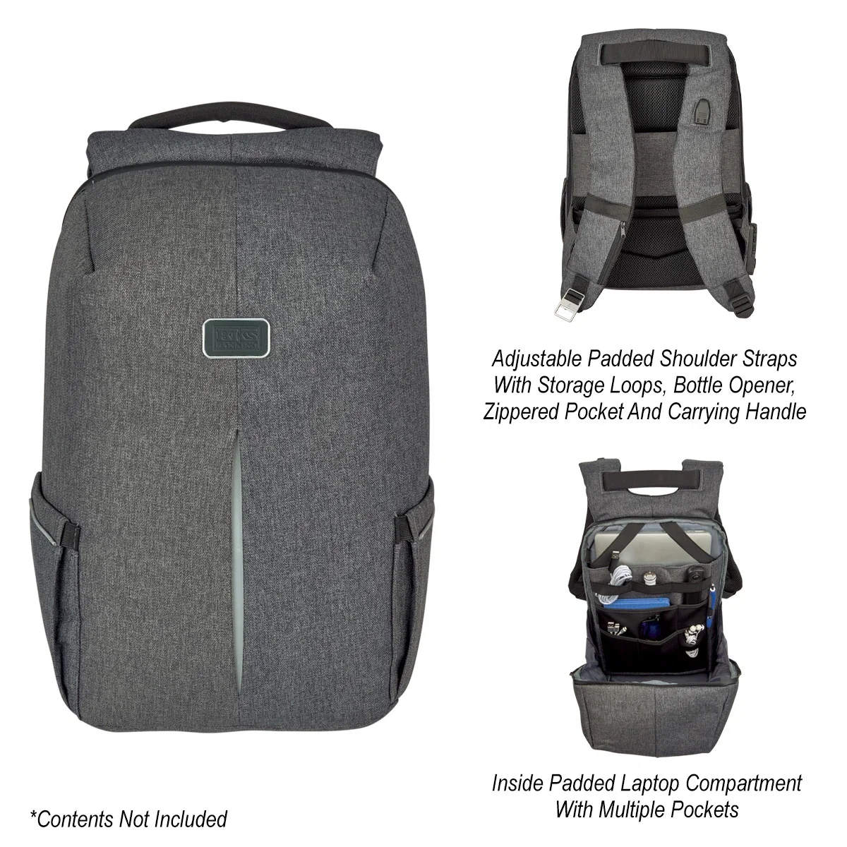 Padded shoulder straps attached to the upper back panel