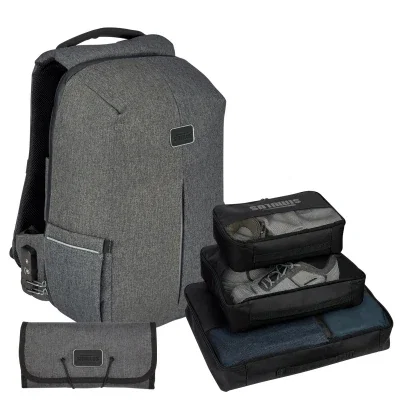 Phantom traveler kit with a gray backpack and tech accessories