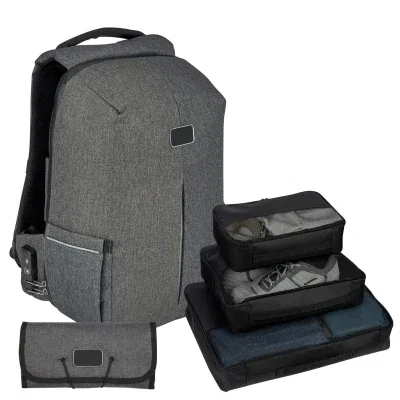 Gray bag from the set viewed from the front