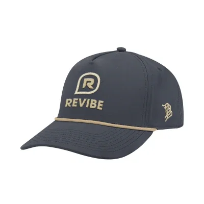 Canvas rope cap with a curved brim shown front on