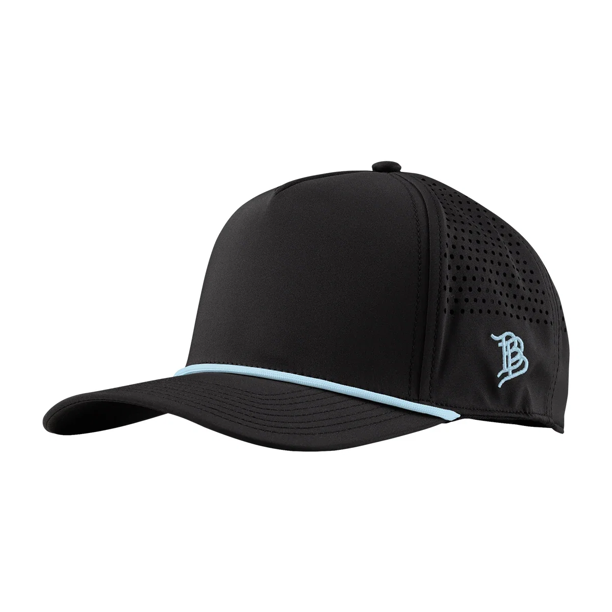 Side profile of the structured baseball style headwear
