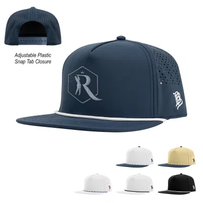 Flat brim rope cap shown from the front