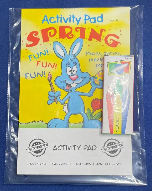 Branded Spring Kids Activity Pad - One Color Imprint Included