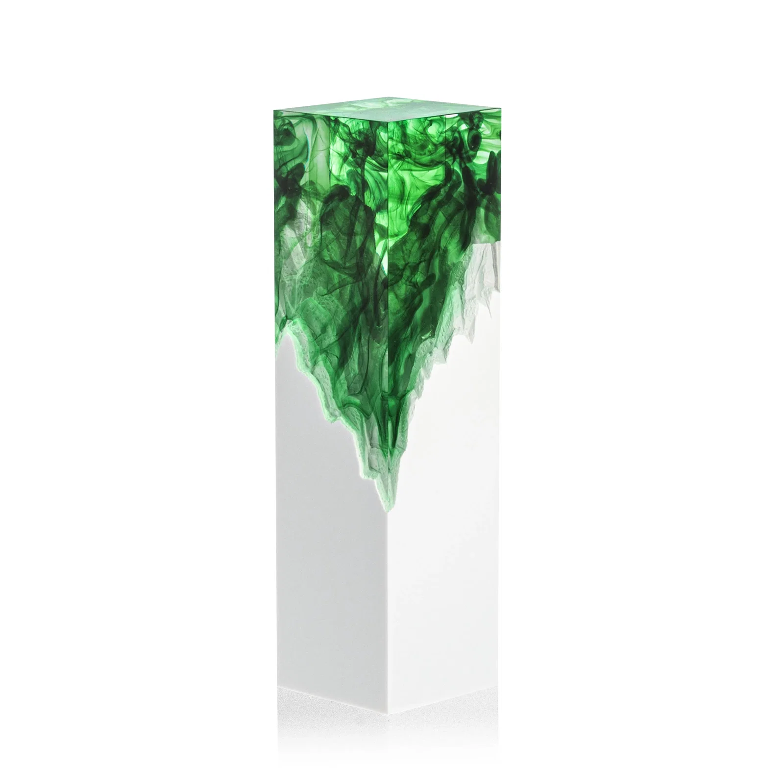 Branded Hand-Poured Lucite Trophy Cup Award With Smoke-Pattern Top for corporate award ceremonies