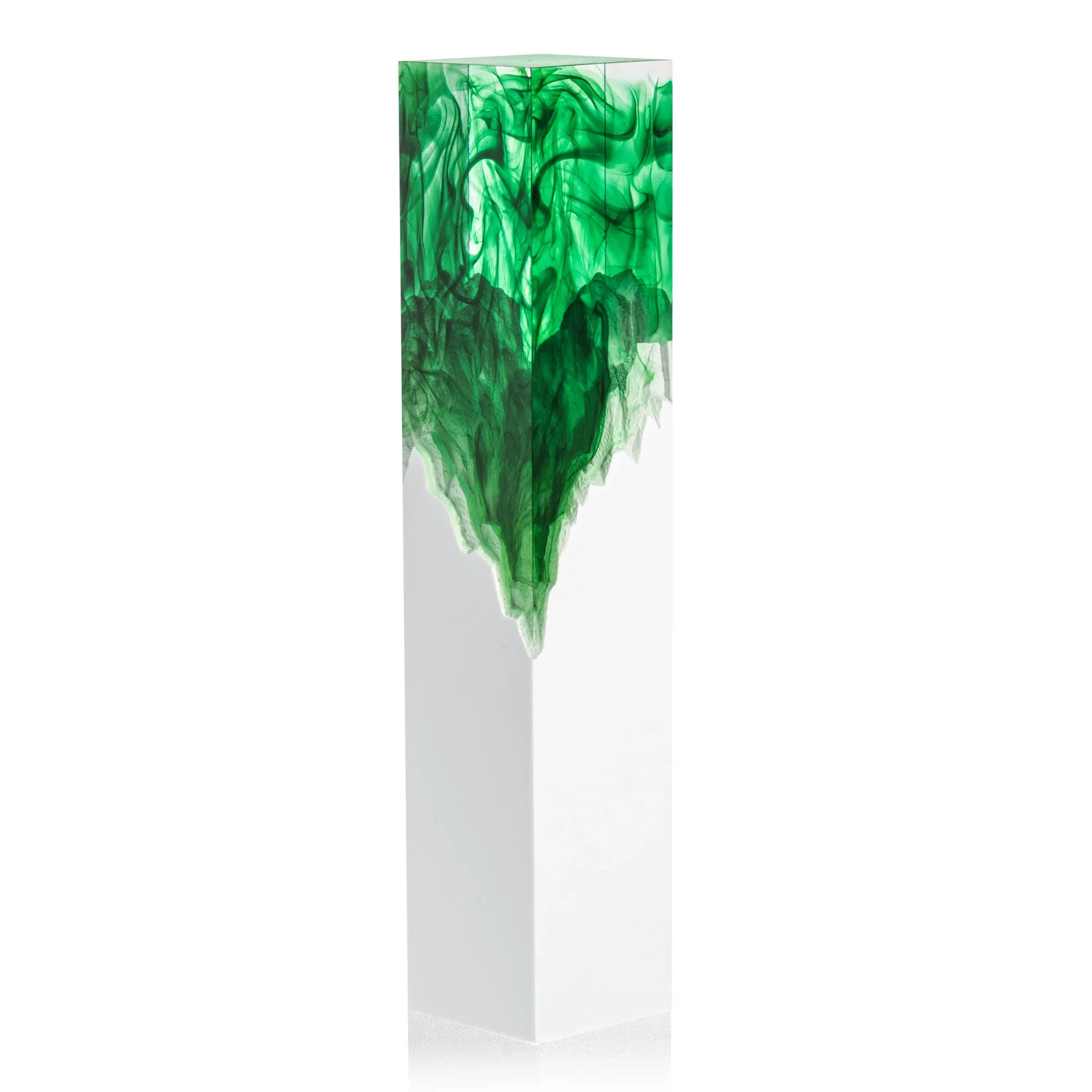 Branded Hand-Poured Lucite Trophy Cup Award With Smoke-Pattern Top for sales achievement awards